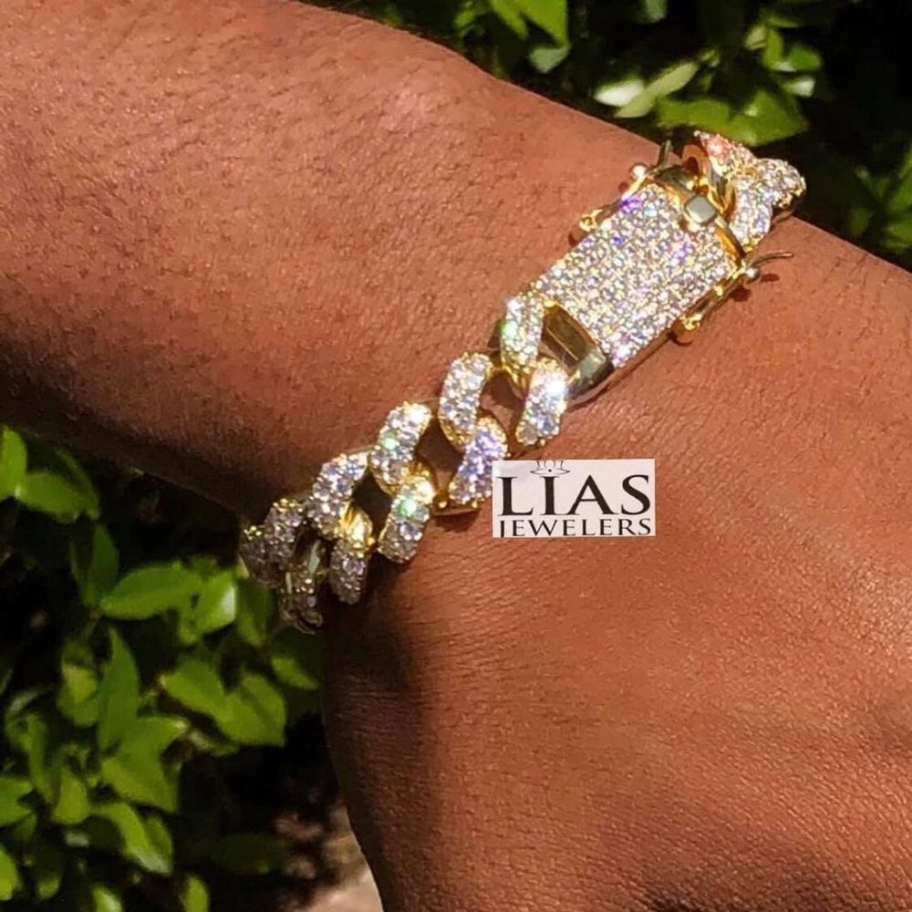New 18k yellow gold filled Cuban link bracelet